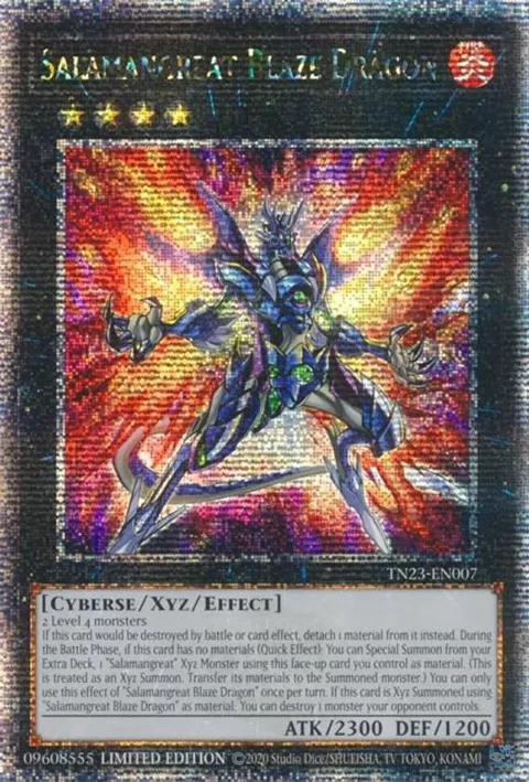 Salamangreat Blaze Dragon Quarter Century Secret Rare TN23-EN007 Yu-Gi-Oh card from 25th Anniversary Tin: Dueling Heroes