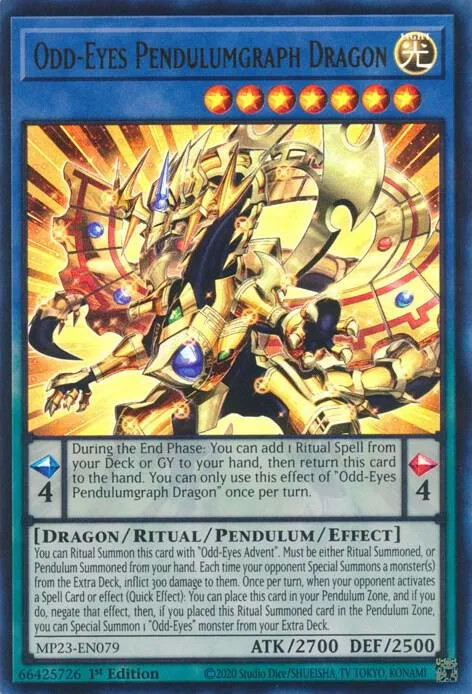 Odd-Eyes Pendulumgraph Dragon MP23-EN079 Yu-Gi-Oh card from 25th Anniversary Tin: Dueling Heroes Mega Pack