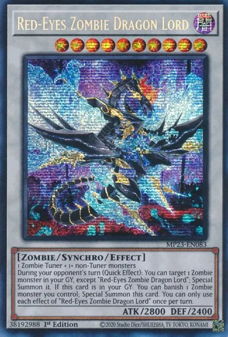 Red-Eyes Zombie Dragon Lord MP23-EN083 Yu-Gi-Oh card from 25th Anniversary Tin: Dueling Heroes Mega Pack