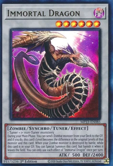 Immortal Dragon MP23-EN085 Yu-Gi-Oh card from 25th Anniversary Tin: Dueling Heroes Mega Pack