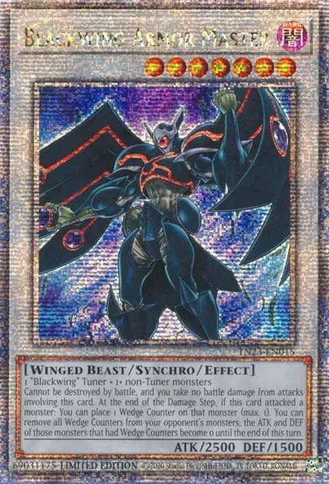 Blackwing Armor Master Quarter Century Secret Rare TN23-EN015 Yu-Gi-Oh card from 25th Anniversary Tin: Dueling Heroes