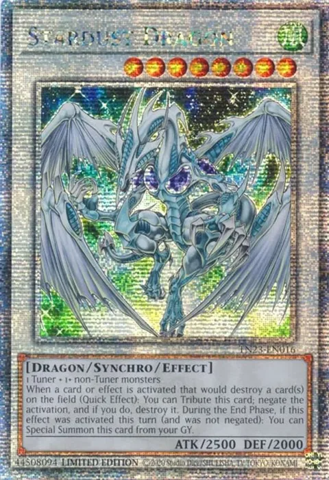 Stardust Dragon Quarter Century Secret Rare TN23-EN016 Yu-Gi-Oh card from 25th Anniversary Tin: Dueling Heroes