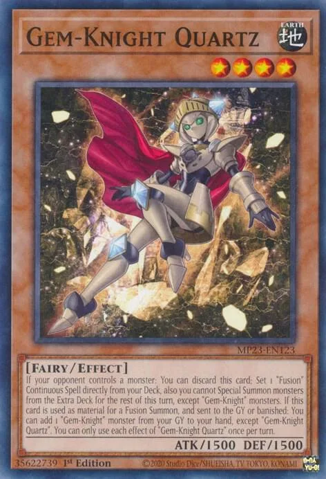 Gem-Knight Quartz MP23-EN123 Yu-Gi-Oh card from 25th Anniversary Tin: Dueling Heroes Mega Pack