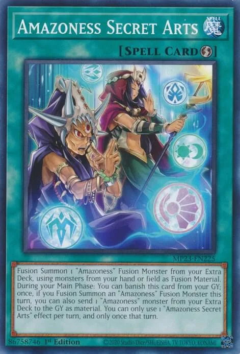 Amazoness Secret Arts MP23-EN225 Yu-Gi-Oh card from 25th Anniversary Tin: Dueling Heroes Mega Pack