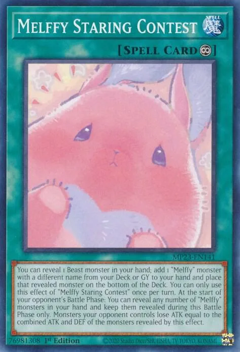 Melffy Staring Contest MP23-EN141 Yu-Gi-Oh card from 25th Anniversary Tin: Dueling Heroes Mega Pack