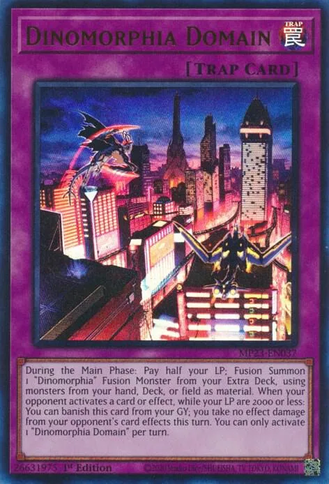 Dinomorphia Domain MP23-EN037 Yu-Gi-Oh card from 25th Anniversary Tin: Dueling Heroes Mega Pack