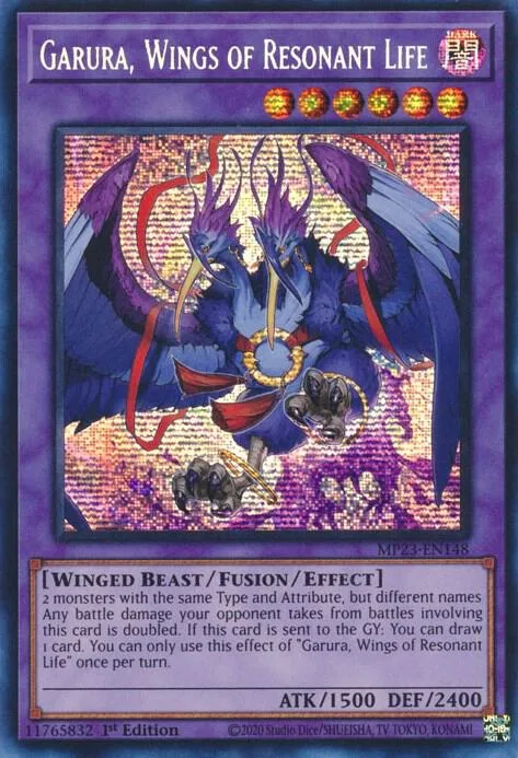 Garura, Wings of Resonant Life MP23-EN148 Yu-Gi-Oh card from 25th Anniversary Tin: Dueling Heroes Mega Pack