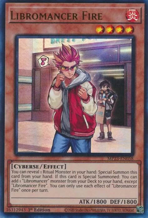 Libromancer Fire MP23-EN058 Yu-Gi-Oh card from 25th Anniversary Tin: Dueling Heroes Mega Pack