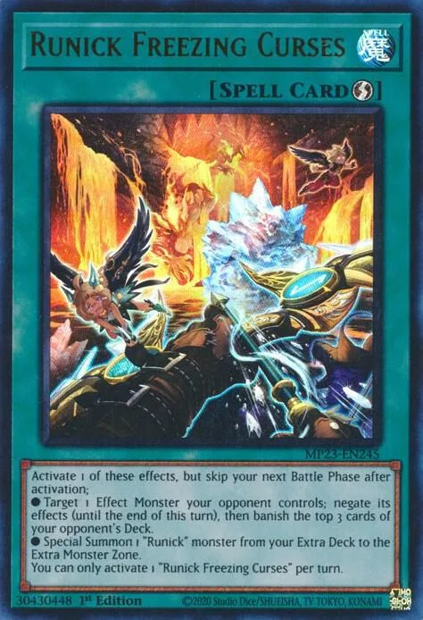 Runick Freezing Curses MP23-EN245 Yu-Gi-Oh card from 25th Anniversary Tin: Dueling Heroes Mega Pack