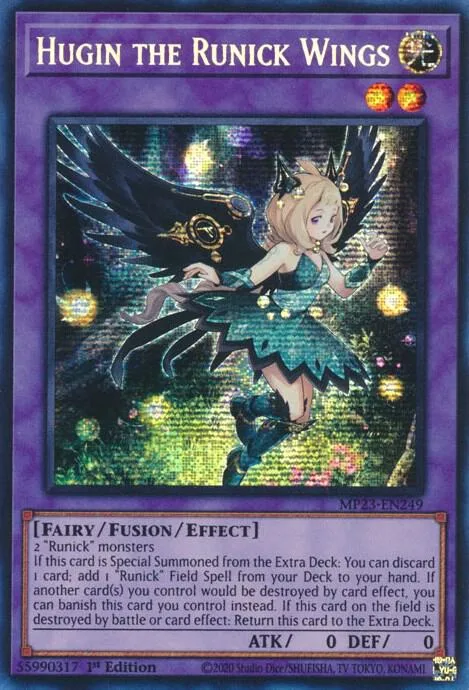 Hugin the Runick Wings MP23-EN249 Yu-Gi-Oh card from 25th Anniversary Tin: Dueling Heroes Mega Pack