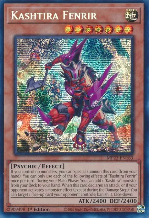 Kashtira Fenrir MP23-EN163 Yu-Gi-Oh card from 25th Anniversary Tin: Dueling Heroes Mega Pack
