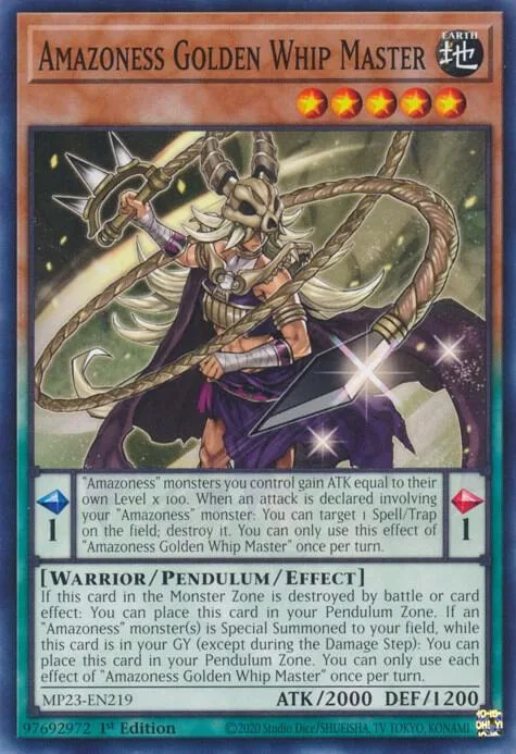 Amazoness Golden Whip Master MP23-EN219 Yu-Gi-Oh card from 25th Anniversary Tin: Dueling Heroes Mega Pack