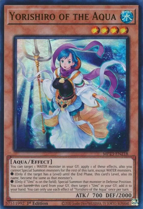 Yorishiro of the Aqua MP23-EN218 Yu-Gi-Oh card from 25th Anniversary Tin: Dueling Heroes Mega Pack