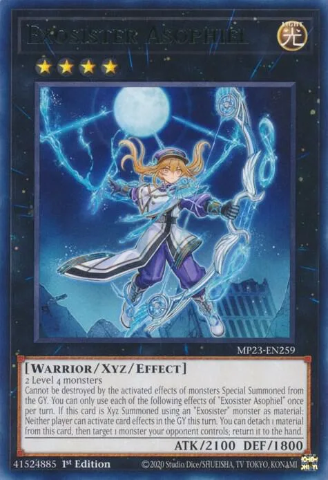 Exosister Asophiel MP23-EN259 Yu-Gi-Oh card from 25th Anniversary Tin: Dueling Heroes Mega Pack
