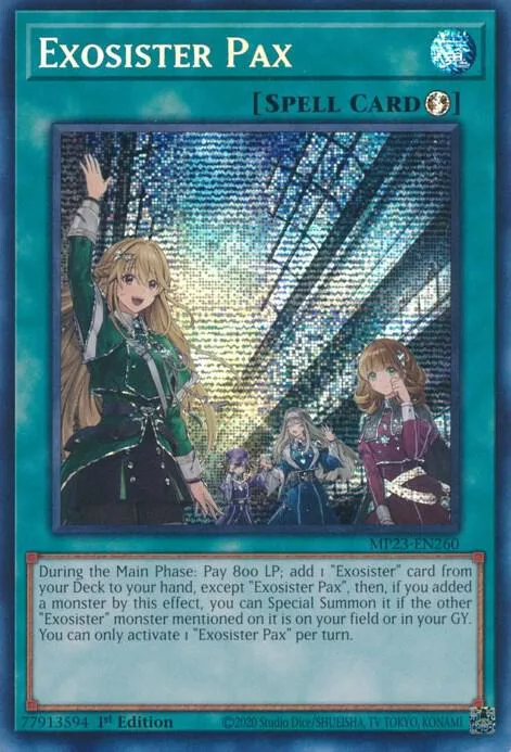 Exosister Pax MP23-EN260 Yu-Gi-Oh card from 25th Anniversary Tin: Dueling Heroes Mega Pack