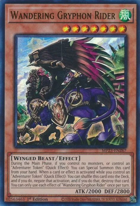 Wandering Gryphon Rider MP23-EN267 Yu-Gi-Oh card from 25th Anniversary Tin: Dueling Heroes Mega Pack