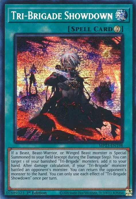 Tri-Brigade Showdown MP23-EN198 Yu-Gi-Oh card from 25th Anniversary Tin: Dueling Heroes Mega Pack
