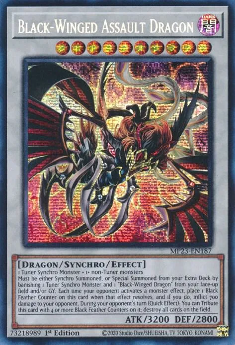Black-Winged Assault Dragon MP23-EN187 Yu-Gi-Oh card from 25th Anniversary Tin: Dueling Heroes Mega Pack