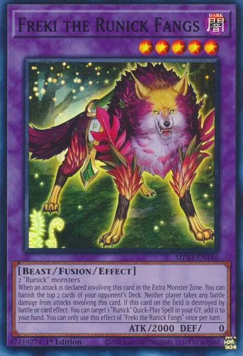 Freki the Runick Fangs MP23-EN186 Yu-Gi-Oh card from 25th Anniversary Tin: Dueling Heroes Mega Pack