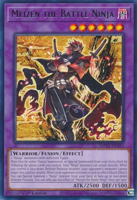 Meizen the Battle Ninja MP23-EN185 Yu-Gi-Oh card from 25th Anniversary Tin: Dueling Heroes Mega Pack