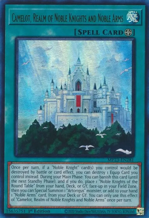Camelot, Realm of Noble Knights and Noble Arms MP23-EN281 Yu-Gi-Oh card from 25th Anniversary Tin: Dueling Heroes Mega Pack