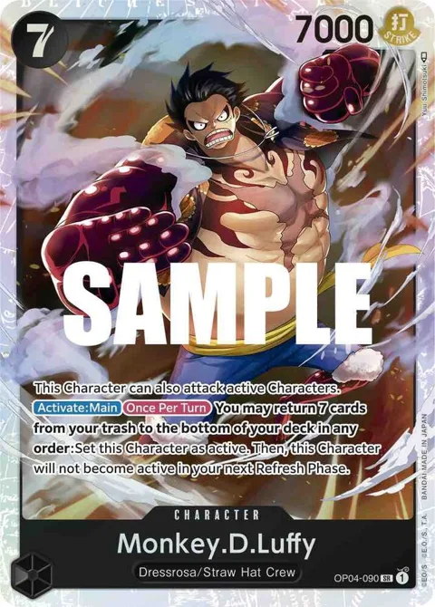 Monkey.D.Luffy OP04-090 One Piece card from Kingdoms of Intrigue