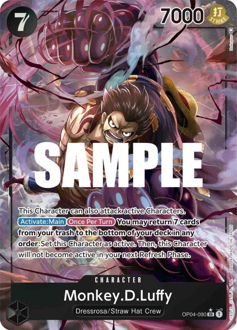 Monkey.D.Luffy Alt Art OP04-090 One Piece card from Kingdoms of Intrigue