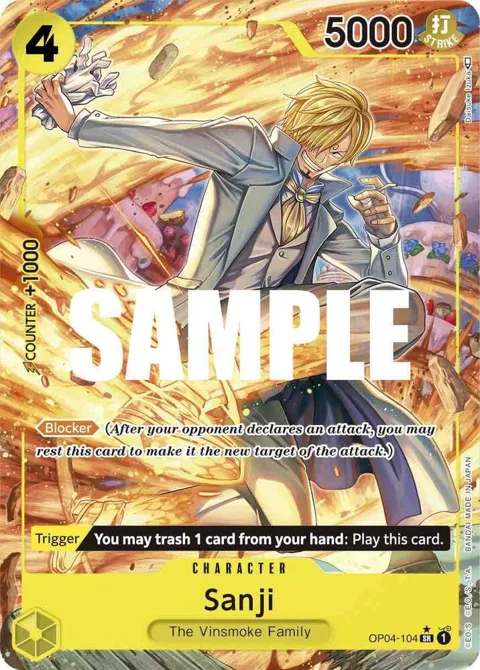 Sanji Alt Art OP04-104 One Piece card from Kingdoms of Intrigue