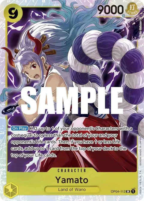 Yamato OP04-112 One Piece card from Kingdoms of Intrigue