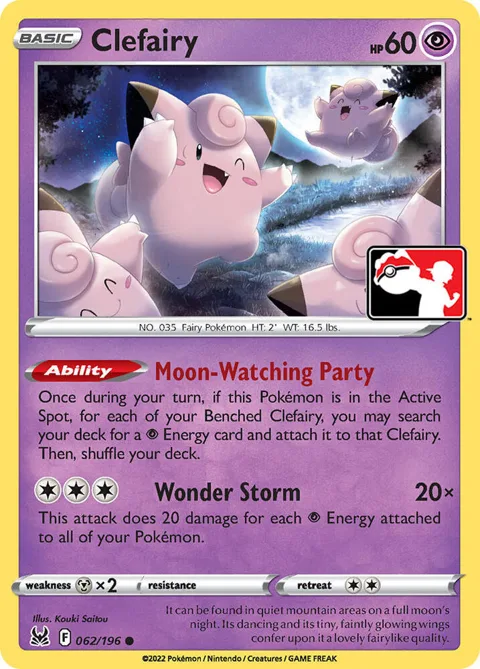 Clefairy #062/196 Pokémon card from Prize Pack Series Cards