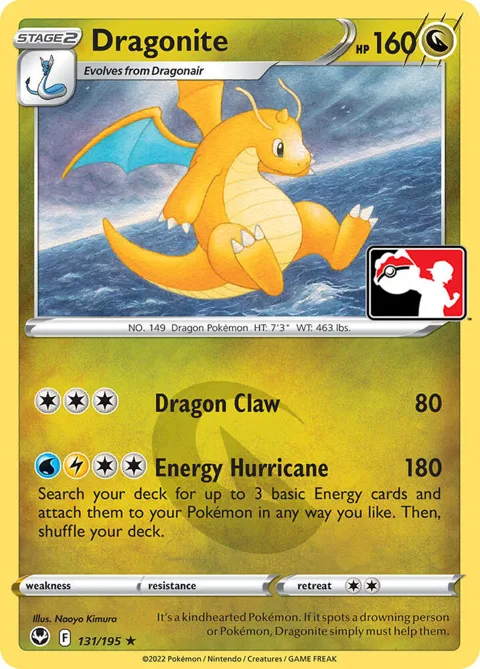 Dragonite #131/195 Pokémon card from Prize Pack Series Cards