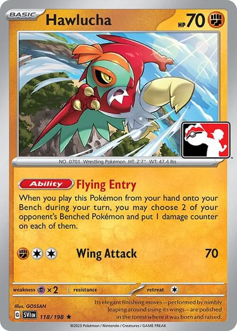 Hawlucha #118/198 Pokémon card from Prize Pack Series Cards