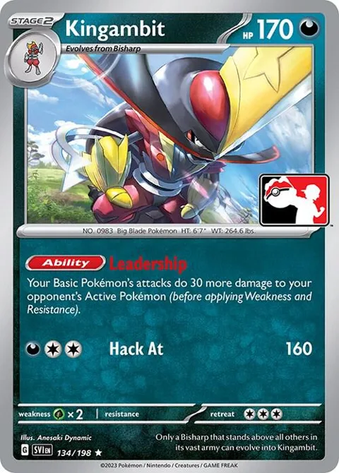 Kingambit #134/198 Pokémon card from Prize Pack Series Cards