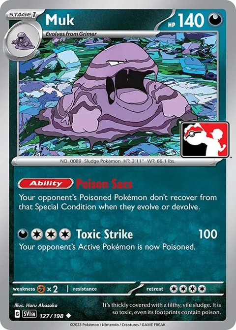 Muk #127/198 Pokémon card from Prize Pack Series Cards