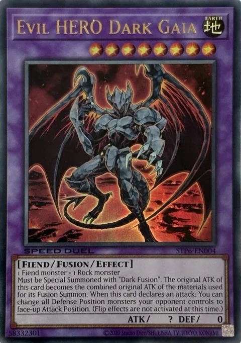 Evil HERO Dark Gaia STP6-EN004 Yu-Gi-Oh card from Speed Duel: Tournament Pack 6