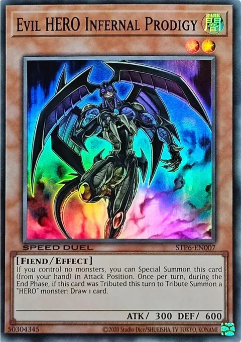 Evil HERO Infernal Prodigy STP6-EN007 Yu-Gi-Oh card from Speed Duel: Tournament Pack 6