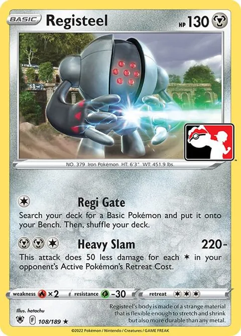 Registeel #108/189 Pokémon card from Prize Pack Series Cards