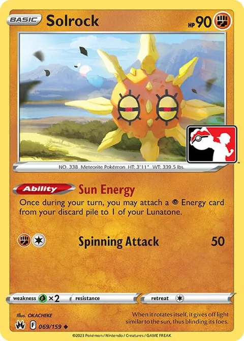 Solrock #069/159 Pokémon card from Prize Pack Series Cards