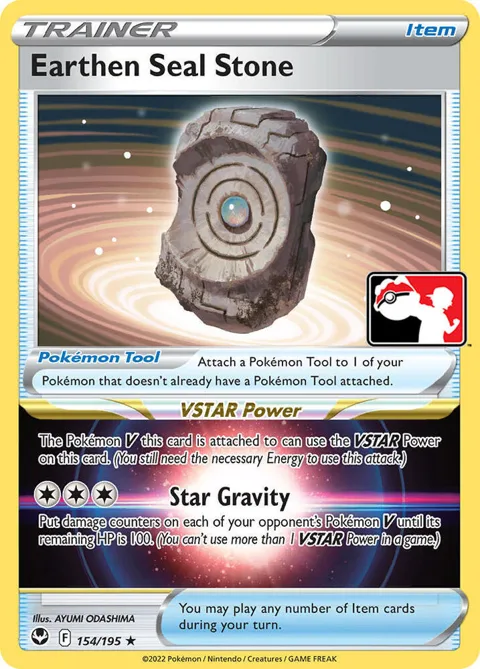 Earthen Seal Stone #154/195 Pokémon card from Prize Pack Series Cards