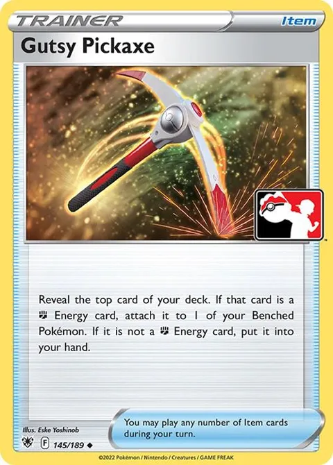 Gutsy Pickaxe #145/189 Pokémon card from Prize Pack Series Cards