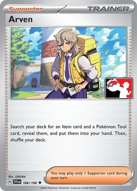 Arven #166/198 Pokémon card from Prize Pack Series Cards