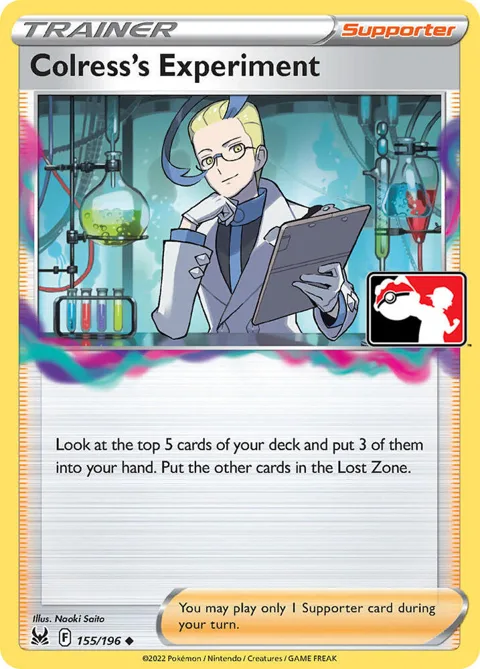 Colress's Experiment #155/196 Pokémon card from Prize Pack Series Cards