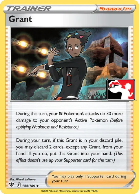 Grant #144/189 Pokémon card from Prize Pack Series Cards