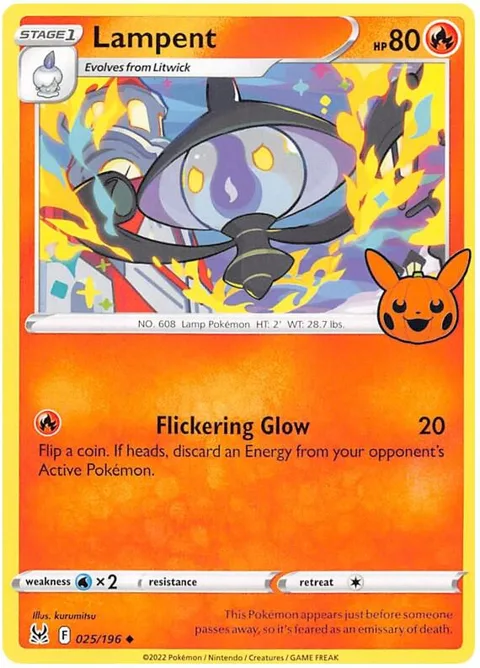 Lampent #025/196 Pokémon card from Trick or Trade BOOster Bundle 2023