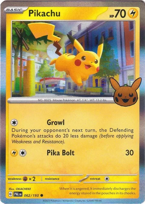 Pikachu #062/193 Holofoil Pokémon card from Trick or Trade BOOster Bundle 2023