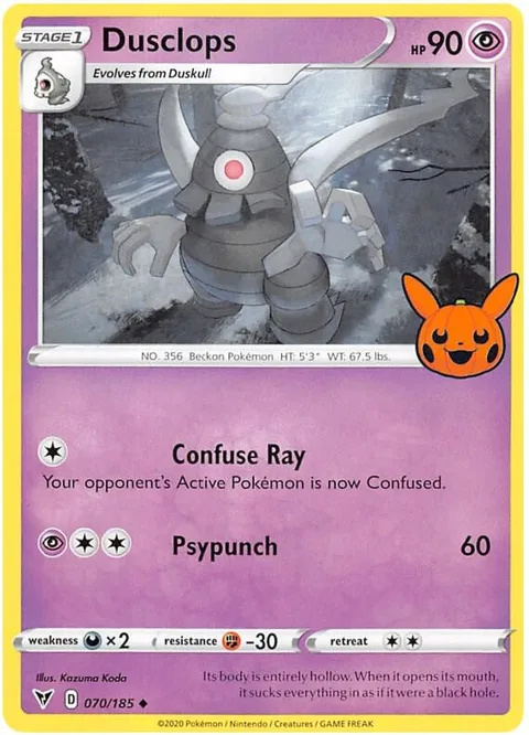 Dusclops #070/185 Pokémon card from Trick or Trade BOOster Bundle 2023