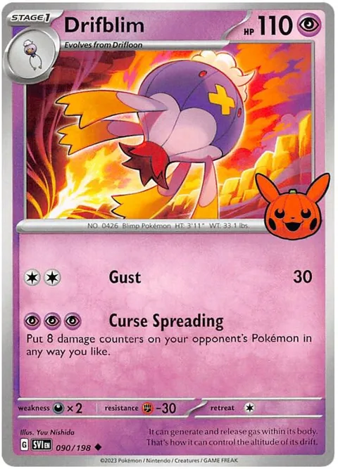 Drifblim #090/198 Pokémon card from Trick or Trade BOOster Bundle 2023