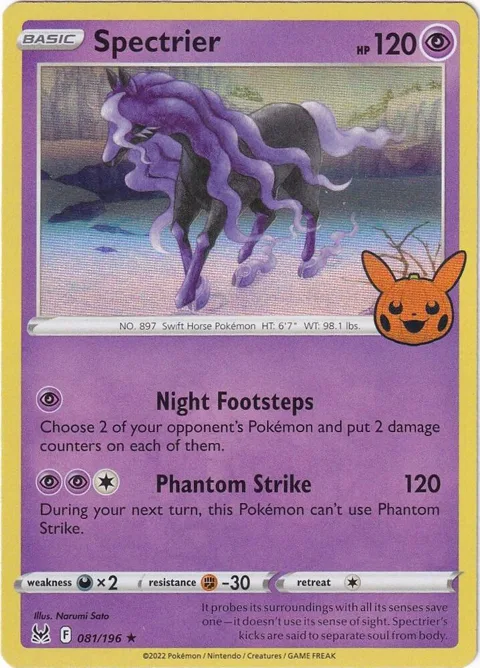 Spectrier #081/196 Holofoil Pokémon card from Trick or Trade BOOster Bundle 2023