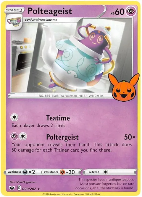 Polteageist #090/202 Pokémon card from Trick or Trade BOOster Bundle 2023