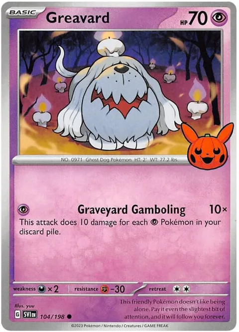 Greavard #104/198 Pokémon card from Trick or Trade BOOster Bundle 2023